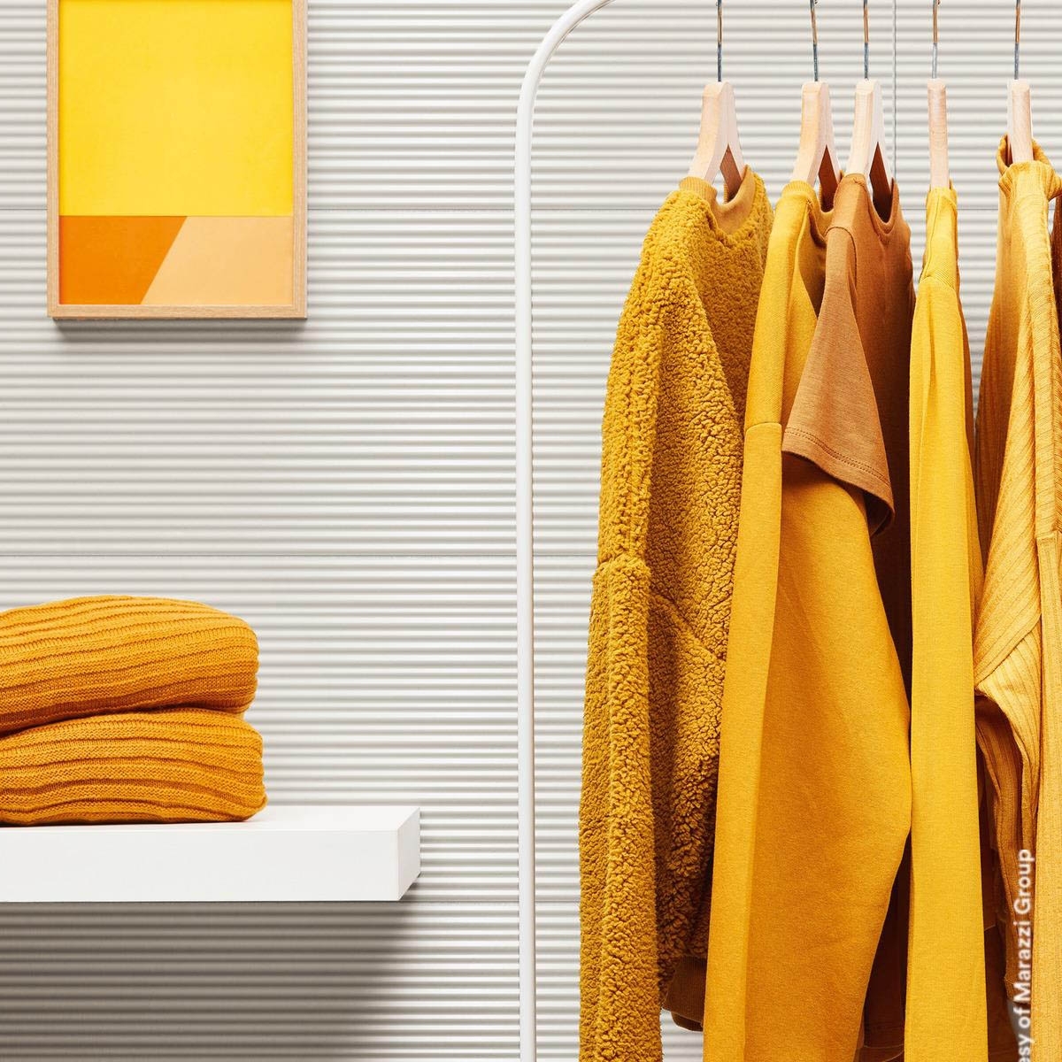 Innenraum mit Colorplay White Struttura Mikado 3D-Beschichtung 30x90