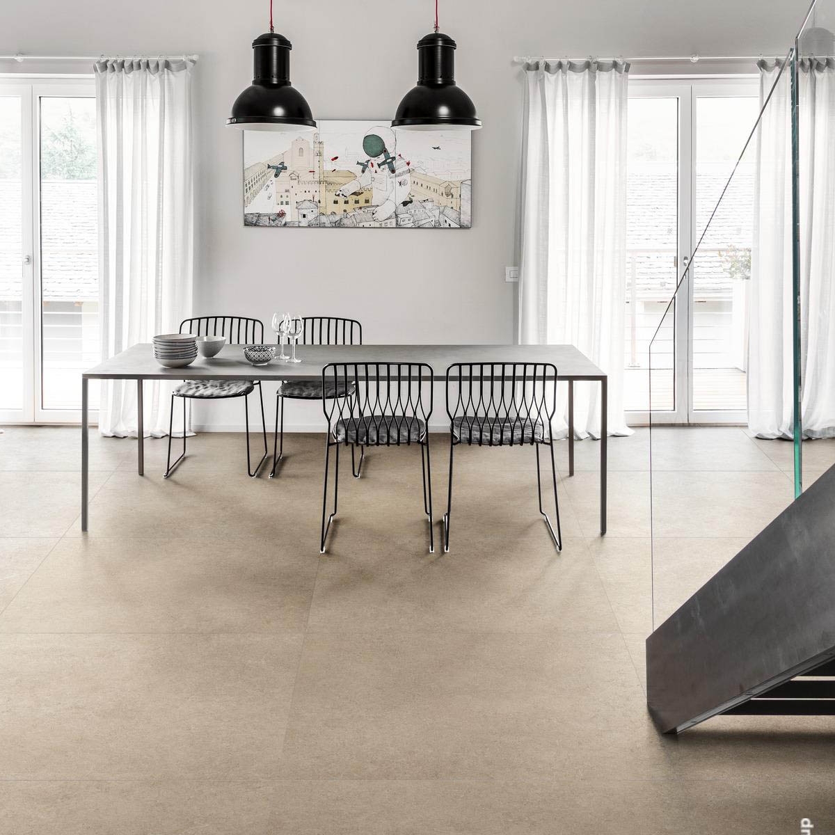 Intérieur avec sable calcaire 6mm 120x120 Pavement