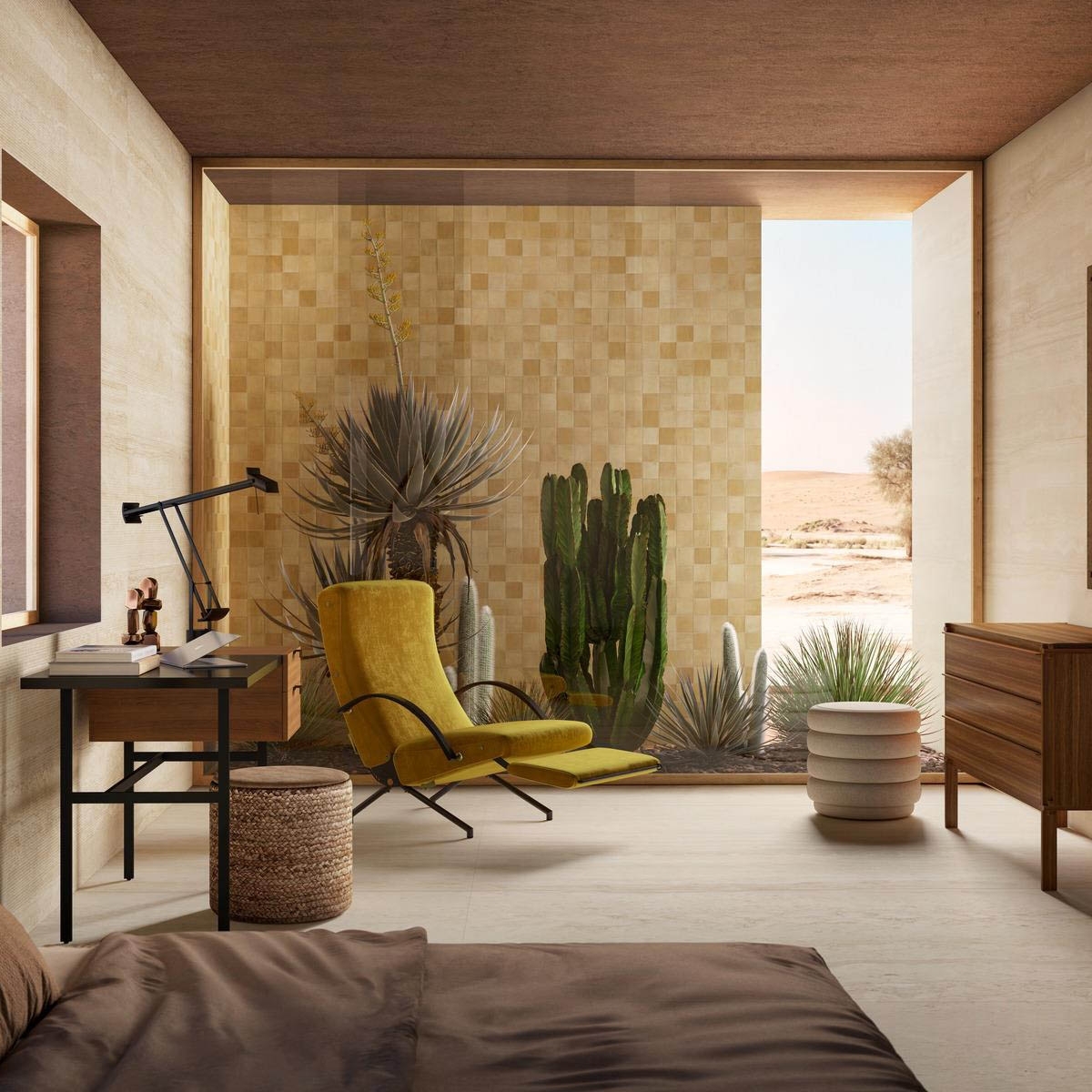 Habitación con Revestimiento Zellige Cammello 10x10