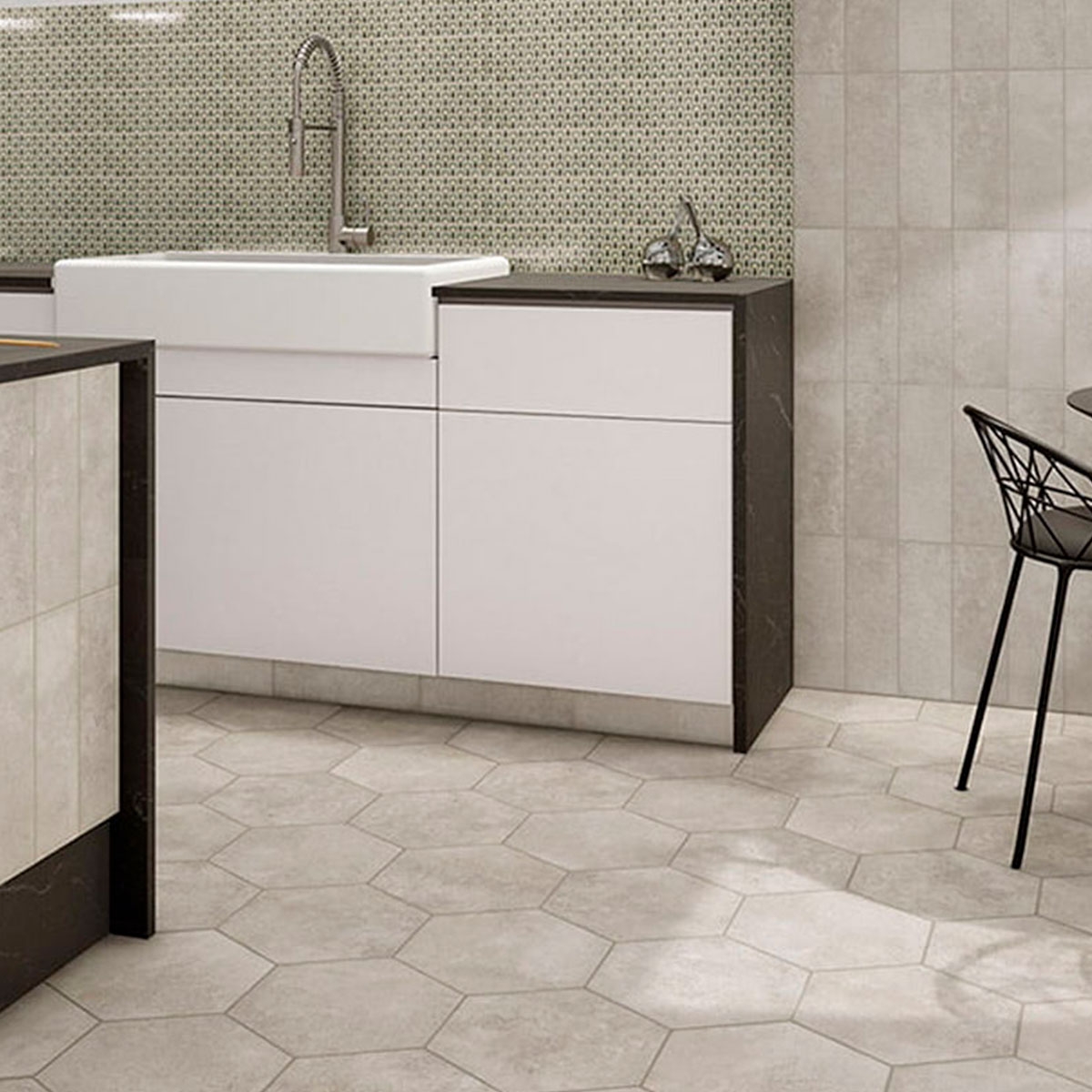 Cuisine avec revêtement Tabarca Bruma 11x33 (Boîte 0,8 m2)