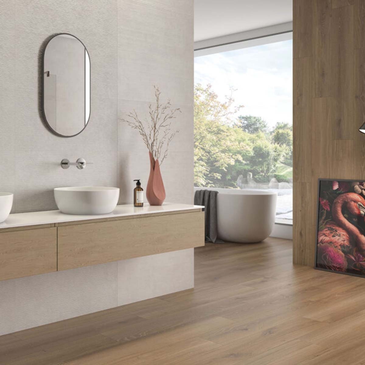 Badezimmer mit Borneo-Honigboden 20x120