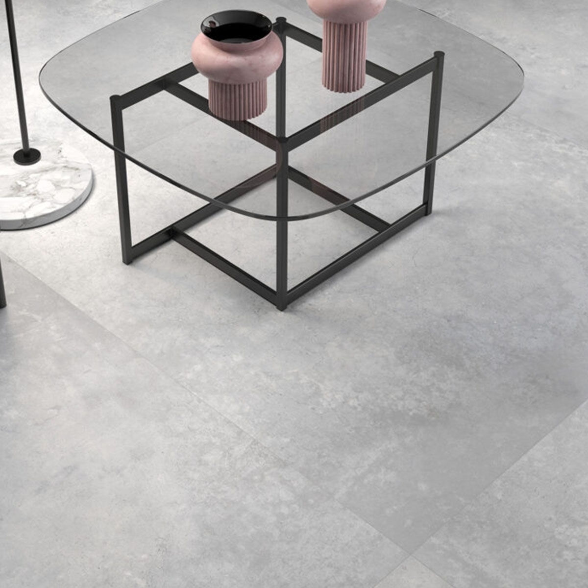 Interior com pavimento Carnaby Gray 120x120