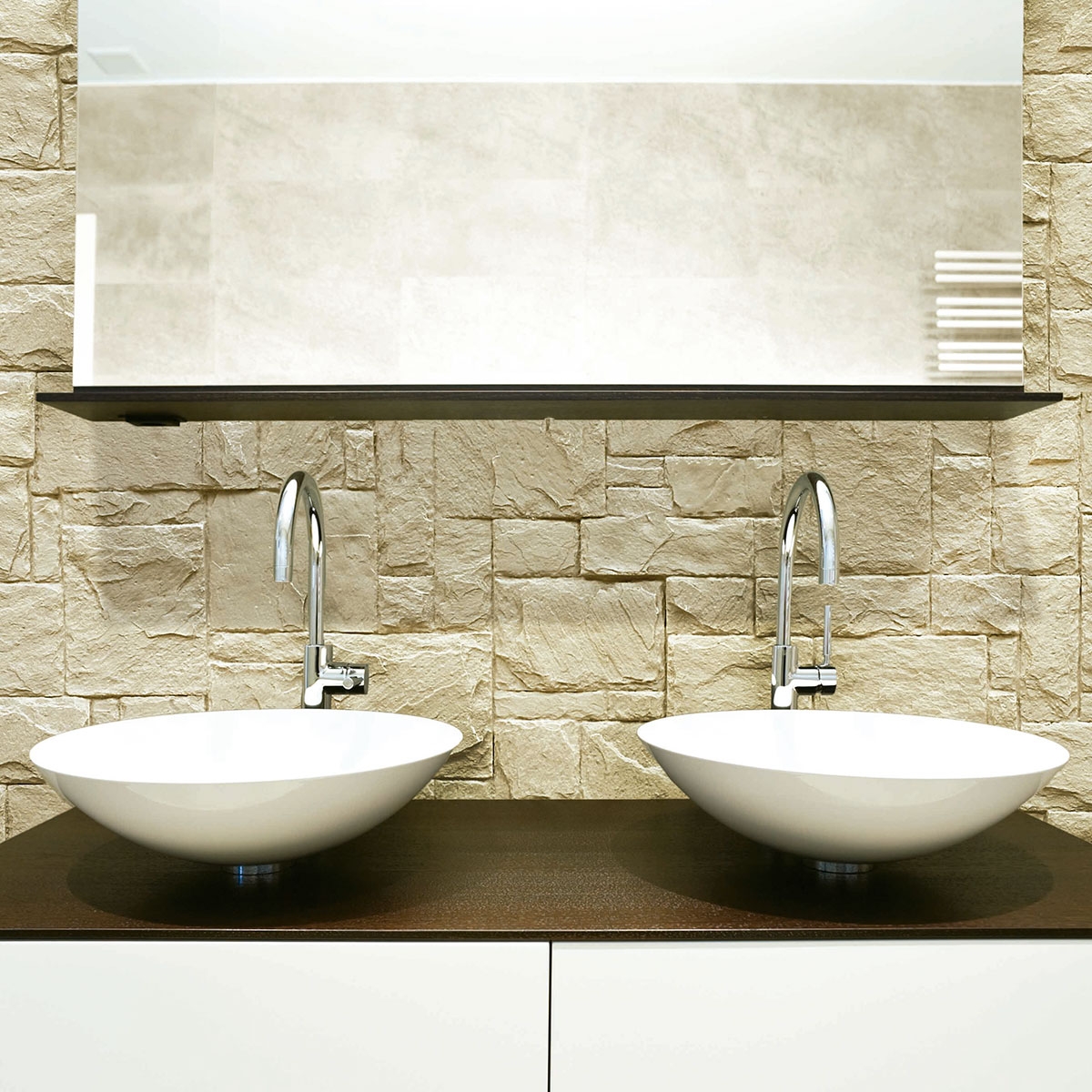 Bathroom with Limestone Panel TOTALStone Clara 285x130 (3.70m2)