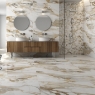 Baño con Pavimento Crash Beige Pulido 60x120