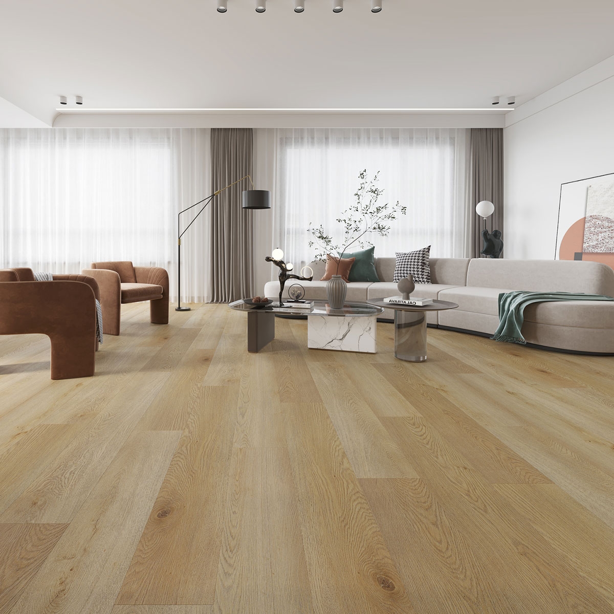 Innenraum mit Boden Rovere Tostato rutschfest 22,8x152,4