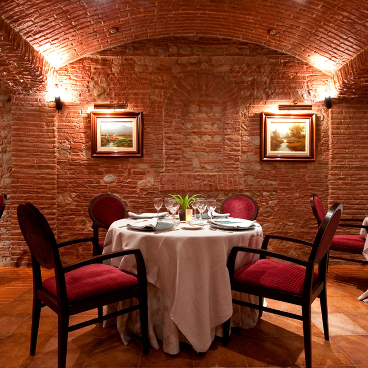 Restaurante con revestimiento Panel de Ladrillo y Piedra de Río OLDStones 285x130