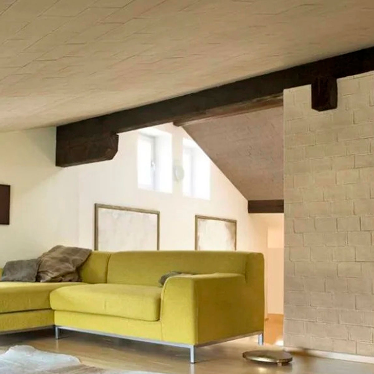 Intérieur avec revêtement OLDStones Ochre Rastile Panel 285x130 (3,70 m2)