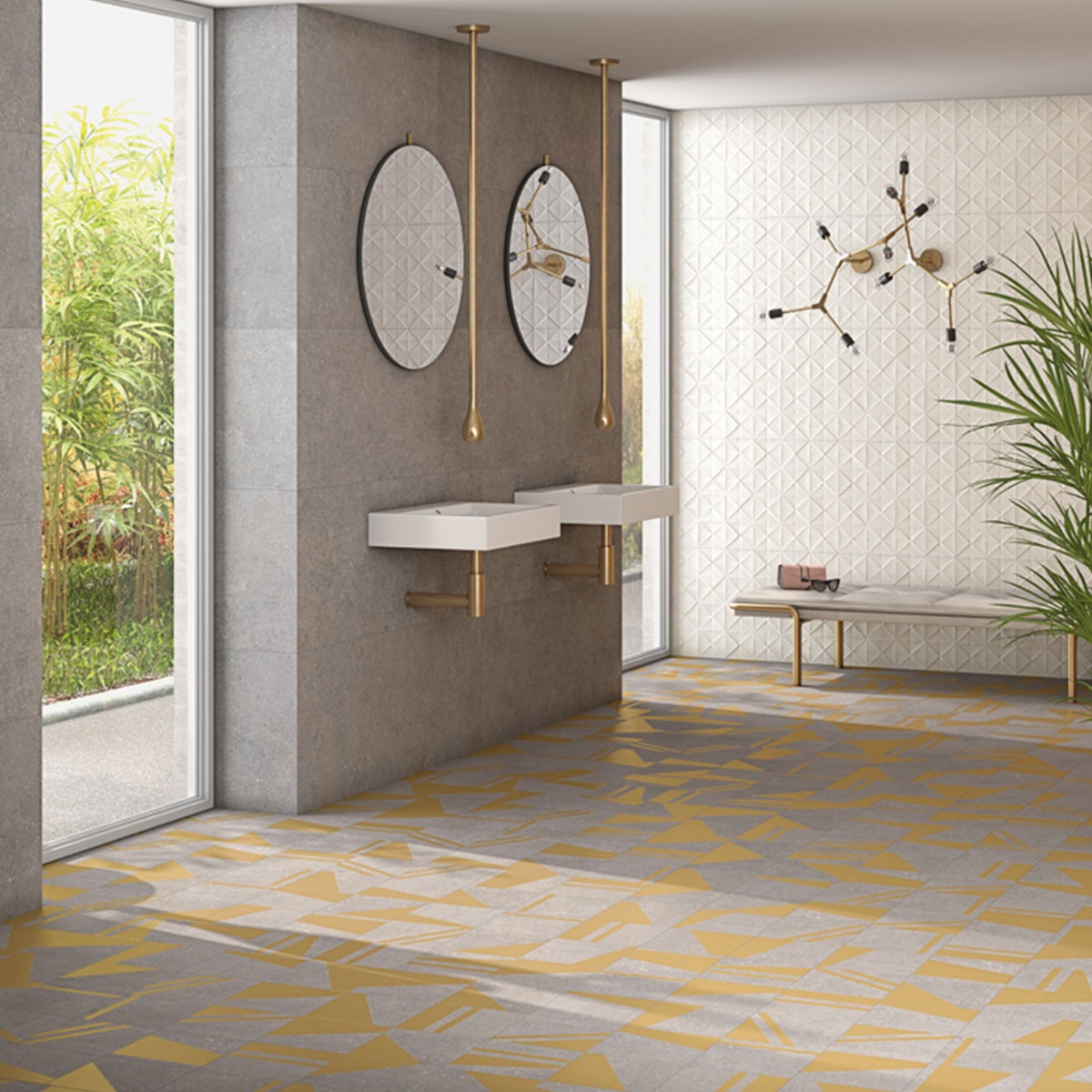 Salle de bain avec revêtement Kamala Turku-R Polar 45x120