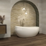 Salle de bain avec sol antidérapant Multi noyer foncé 22,5X123,5
