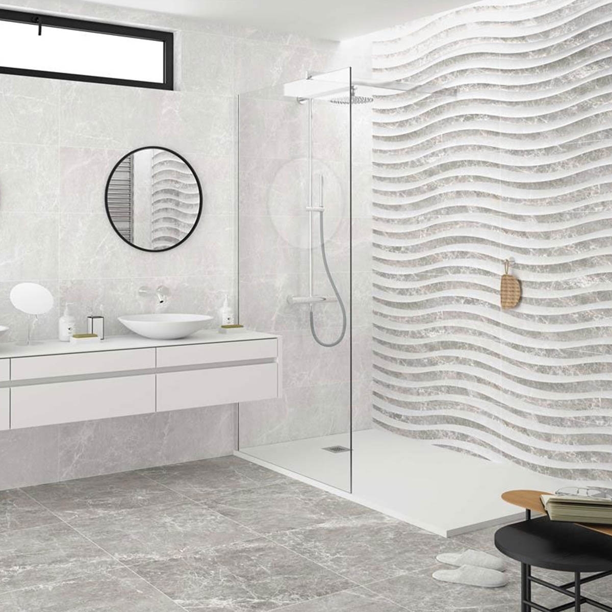 Baño con Revestimiento Albury Mix Cold 33,3x100