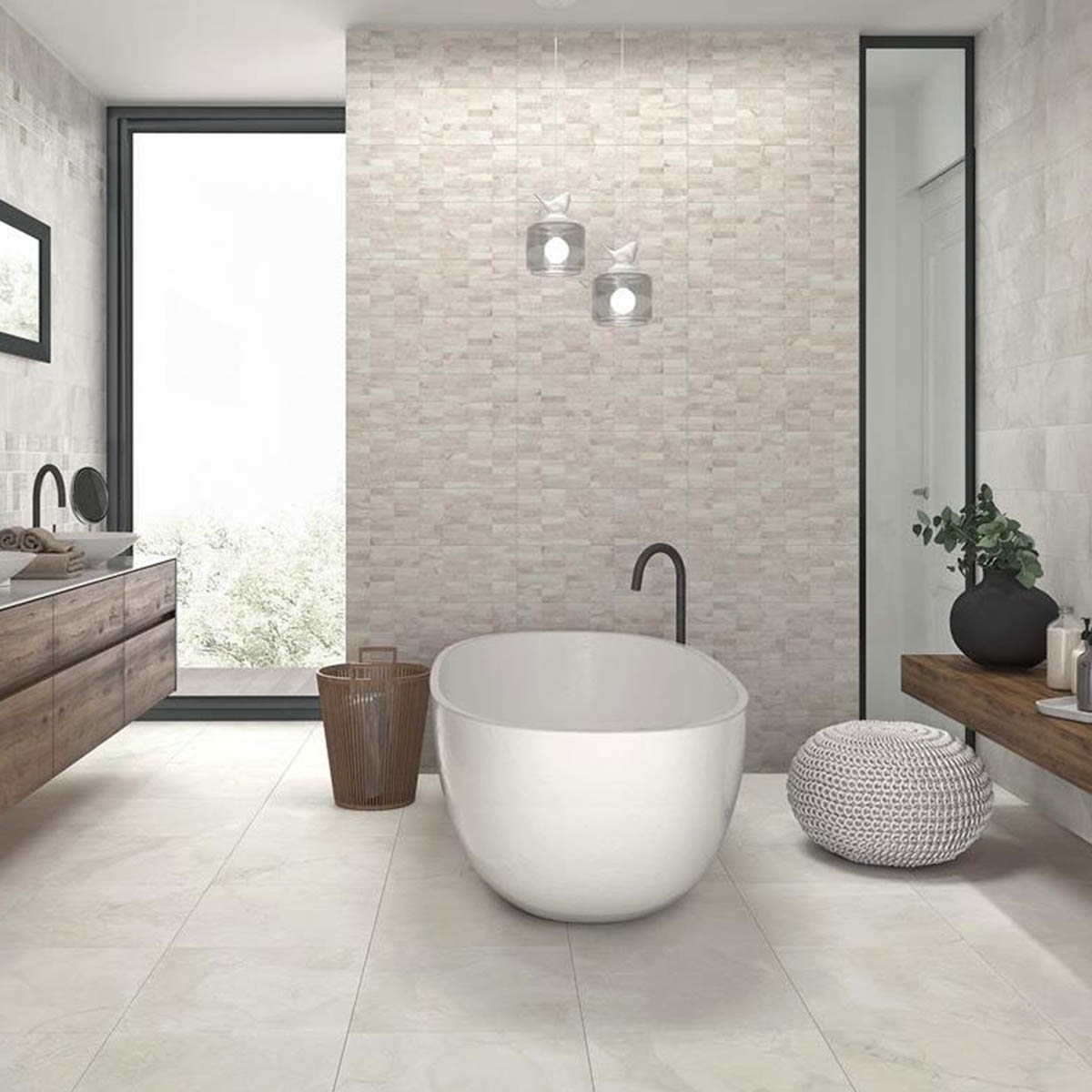 Baño con Revestimiento Coliseum Blanco 20x60