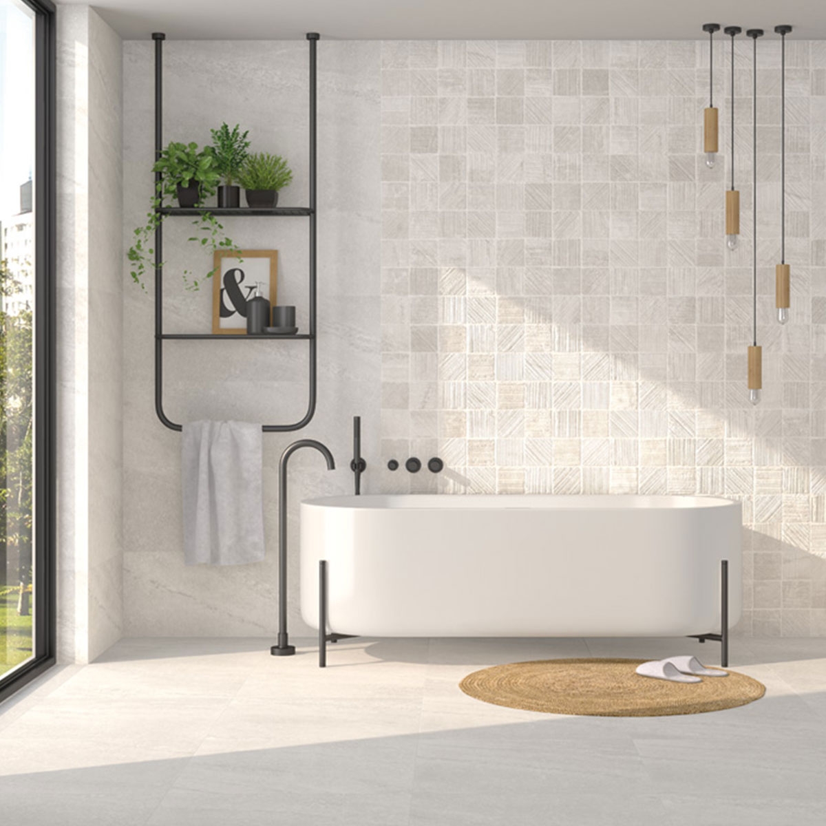 Rho Zafora-R White Bathroom with Coating 32x99