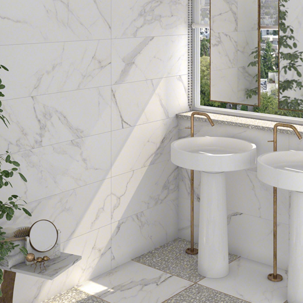 Baño con revestimiento Lesolo-R Blanco 32x99