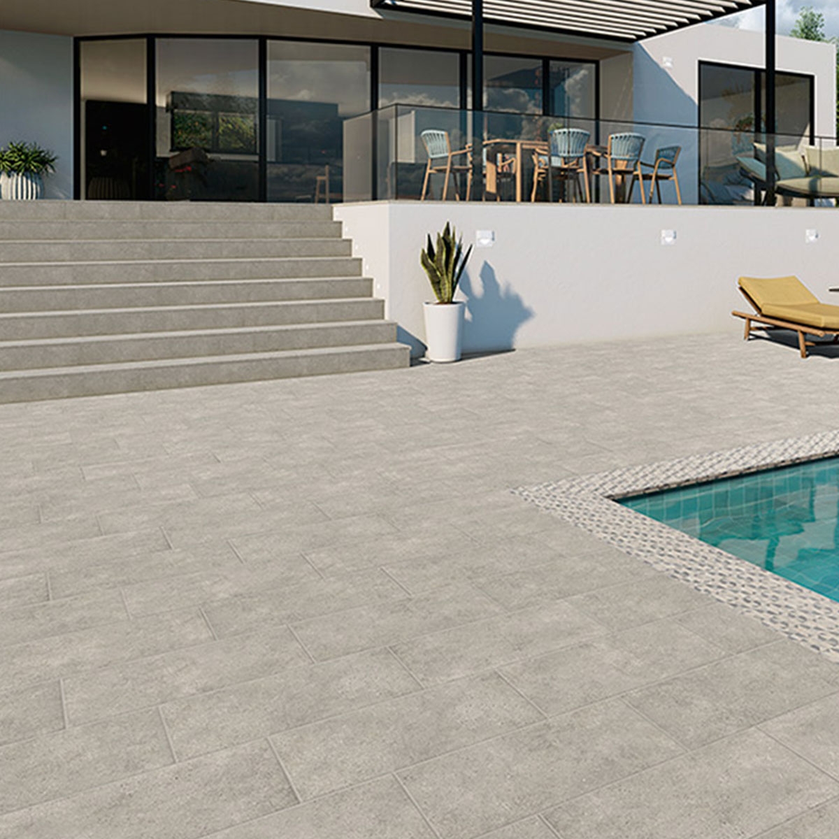 Exterior com pavimento antiderrapante Rocks Grey 30x60