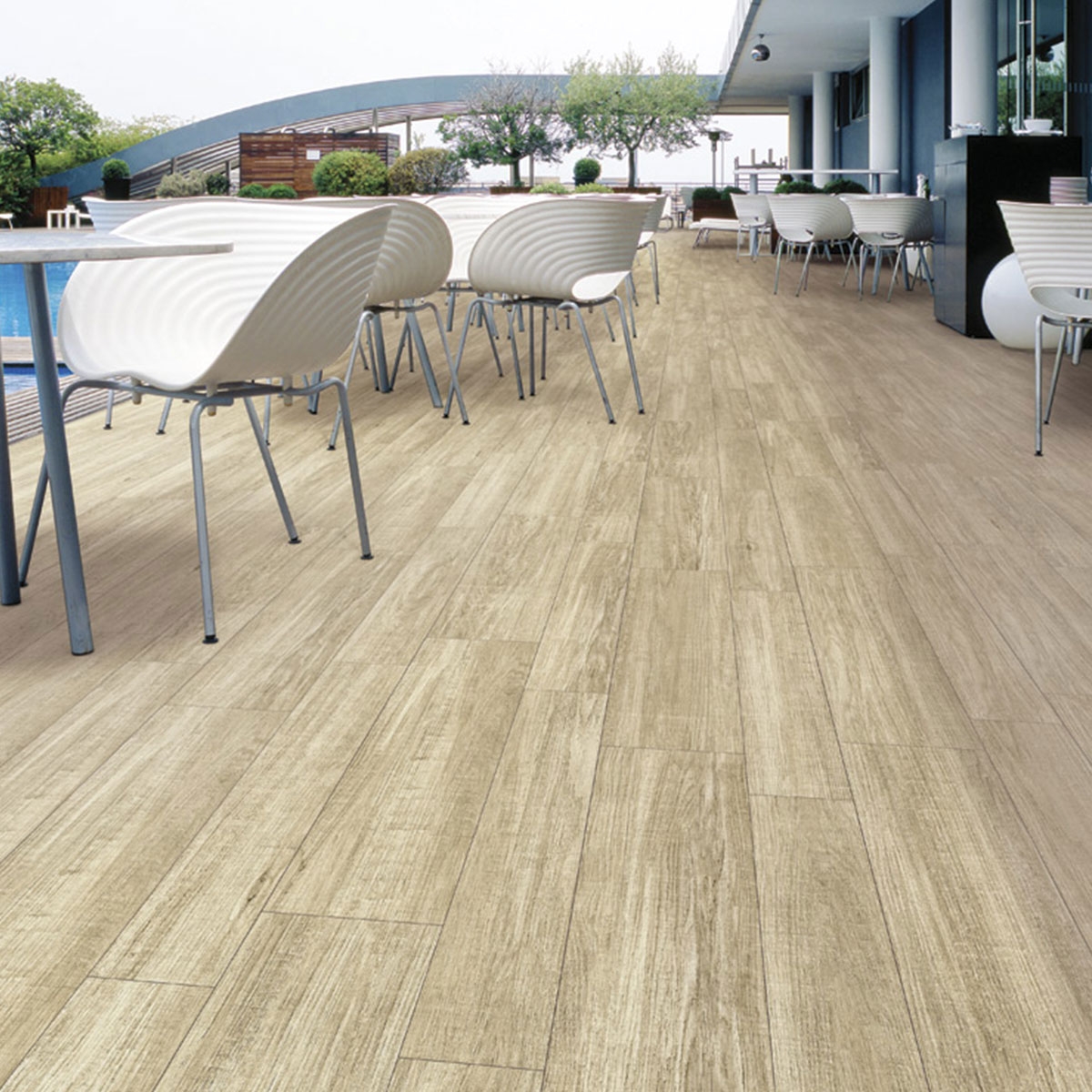 Exterior with Orsa-CR Basic Moss flooring 21.8x89.3