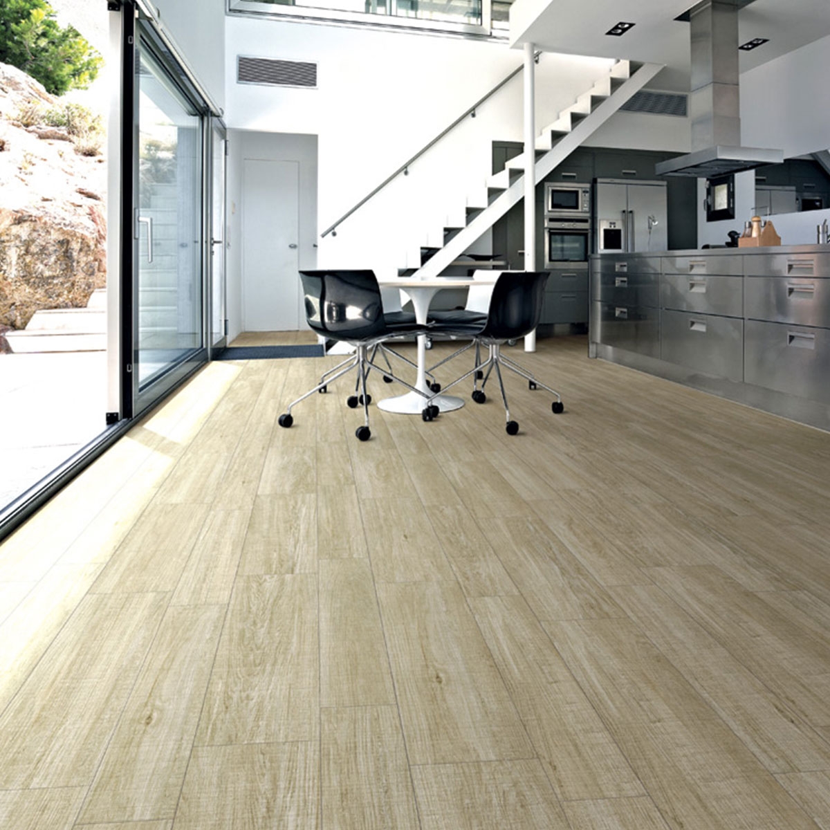 Interior com pavimento Orsa-CR Basic Moss 21,8x89,3