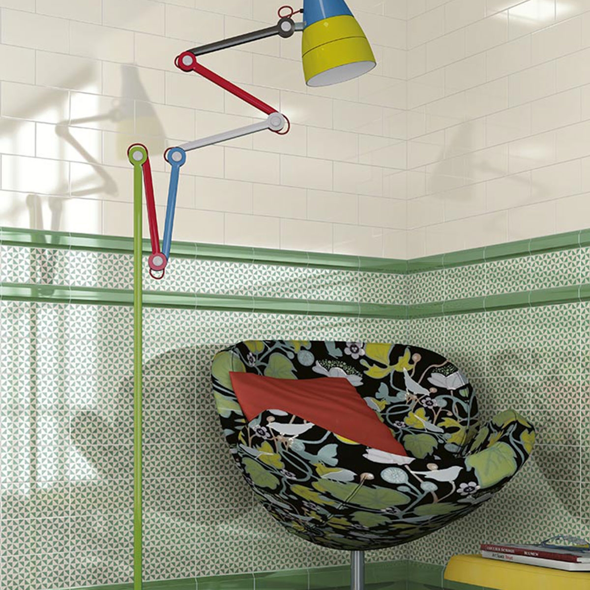 Interior con revestimiento Mugat Denoyez Oliva 10x20