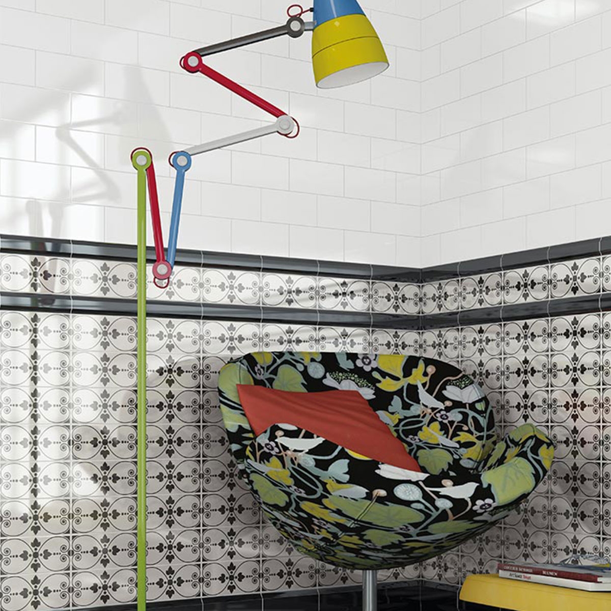 Interior con revestimiento Mugat Rosiers Negro 10x20