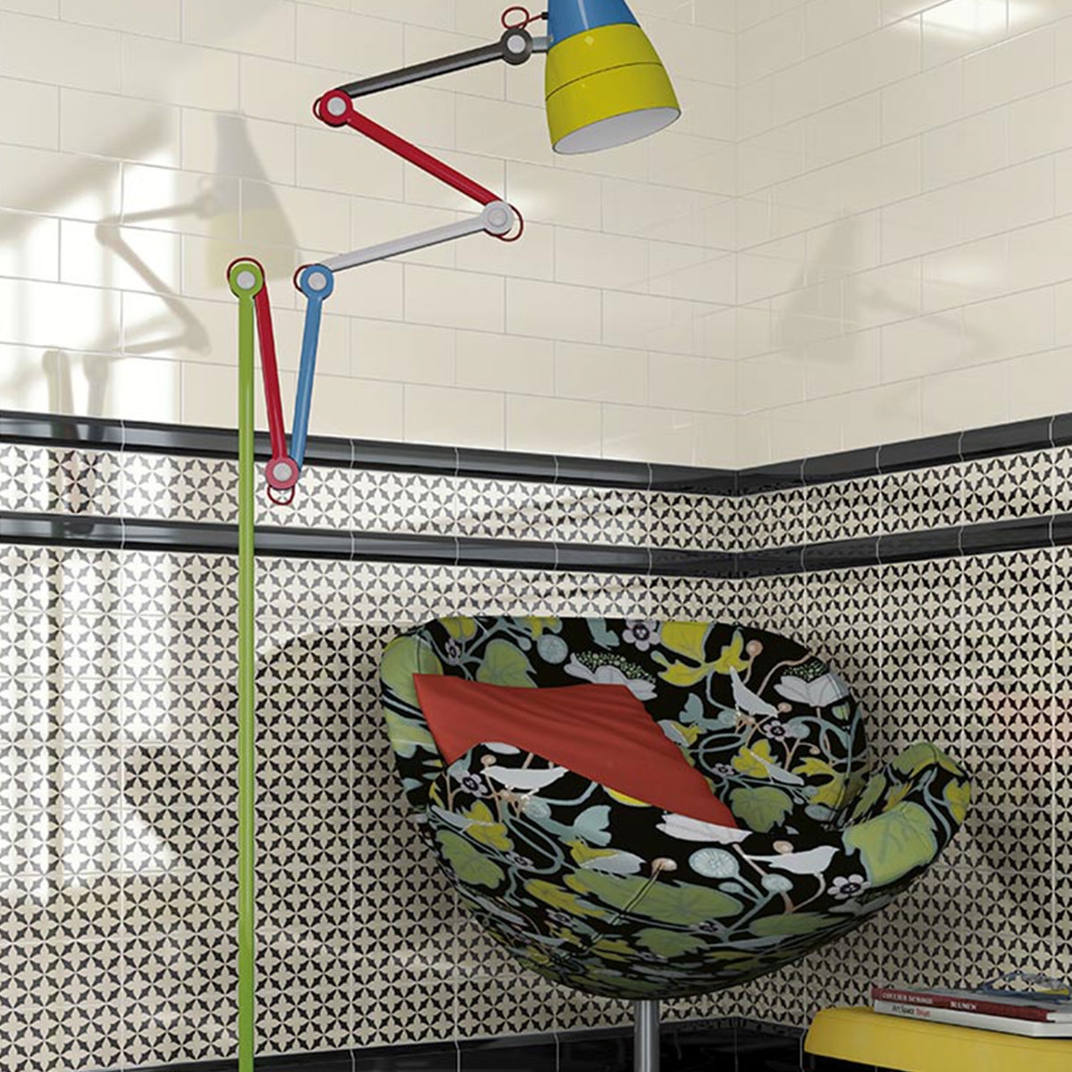 Interior con revestimiento Mugat Caumartin Negro 10x20