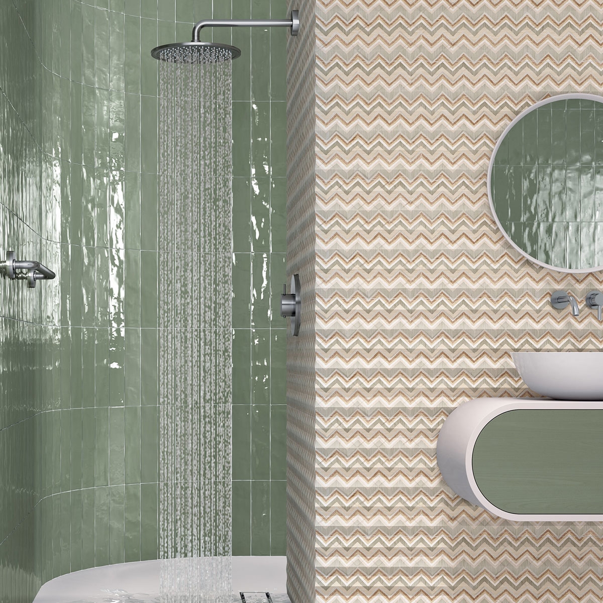 Bathroom with Javea Esmeralda cladding 8x31.5 (Box 0.63m2)