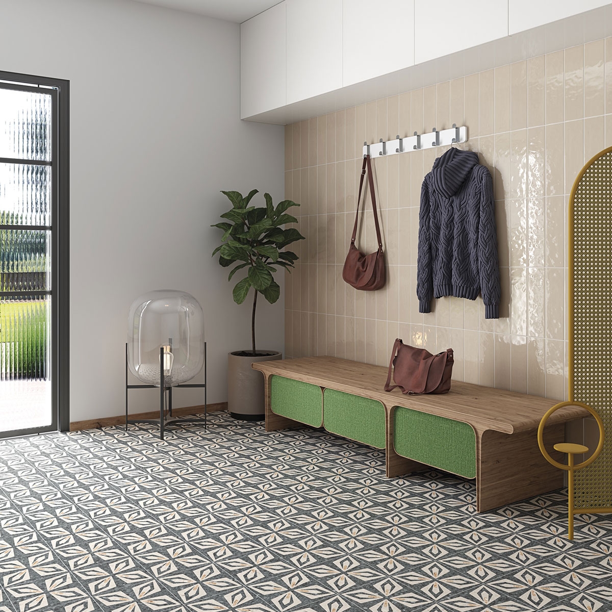 Interior com revestimento Javea Beige 8x31.5