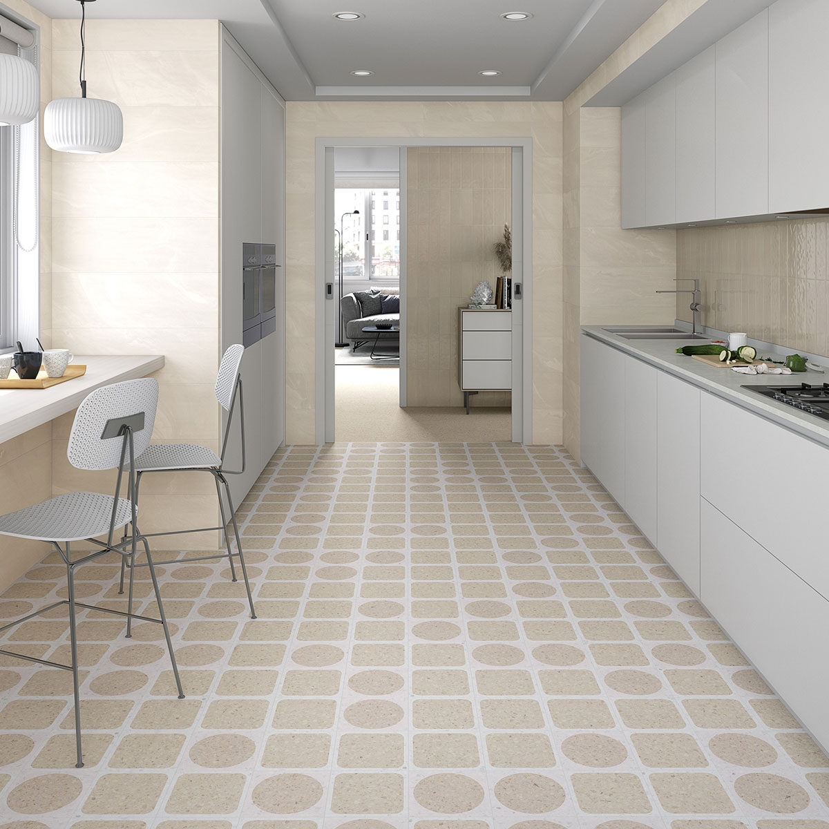 Ambiente com revestimento Javea Beige 8x31.5