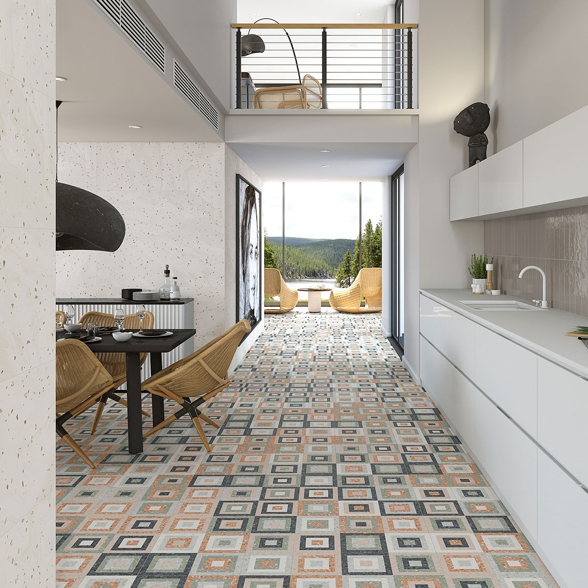 Interior com revestimento Javea Grey 8x31.5