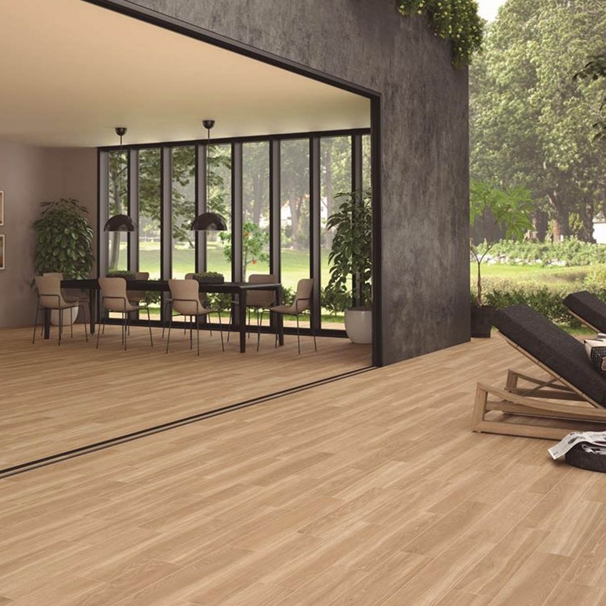 Cozinha e Exterior com Pavimento Antiderrapante Kimberley Oak, 23x120