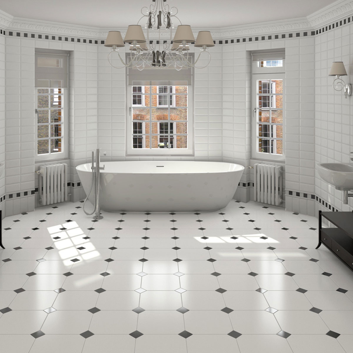 Bathroom with Zola White Coating 10x20