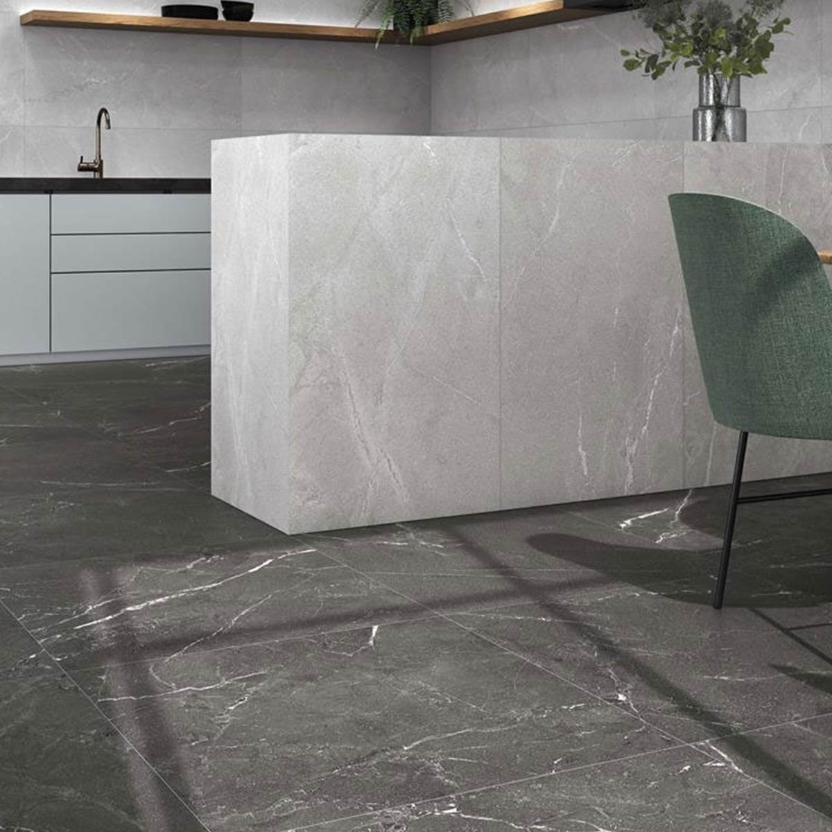 Cuisine Malek Black avec revêtement 60x120