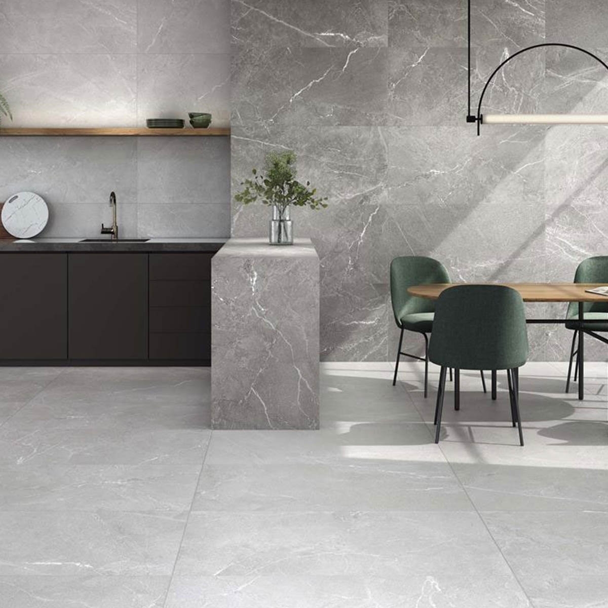 Cuisine Malek Pearl avec revêtement de sol et revêtement 60x120