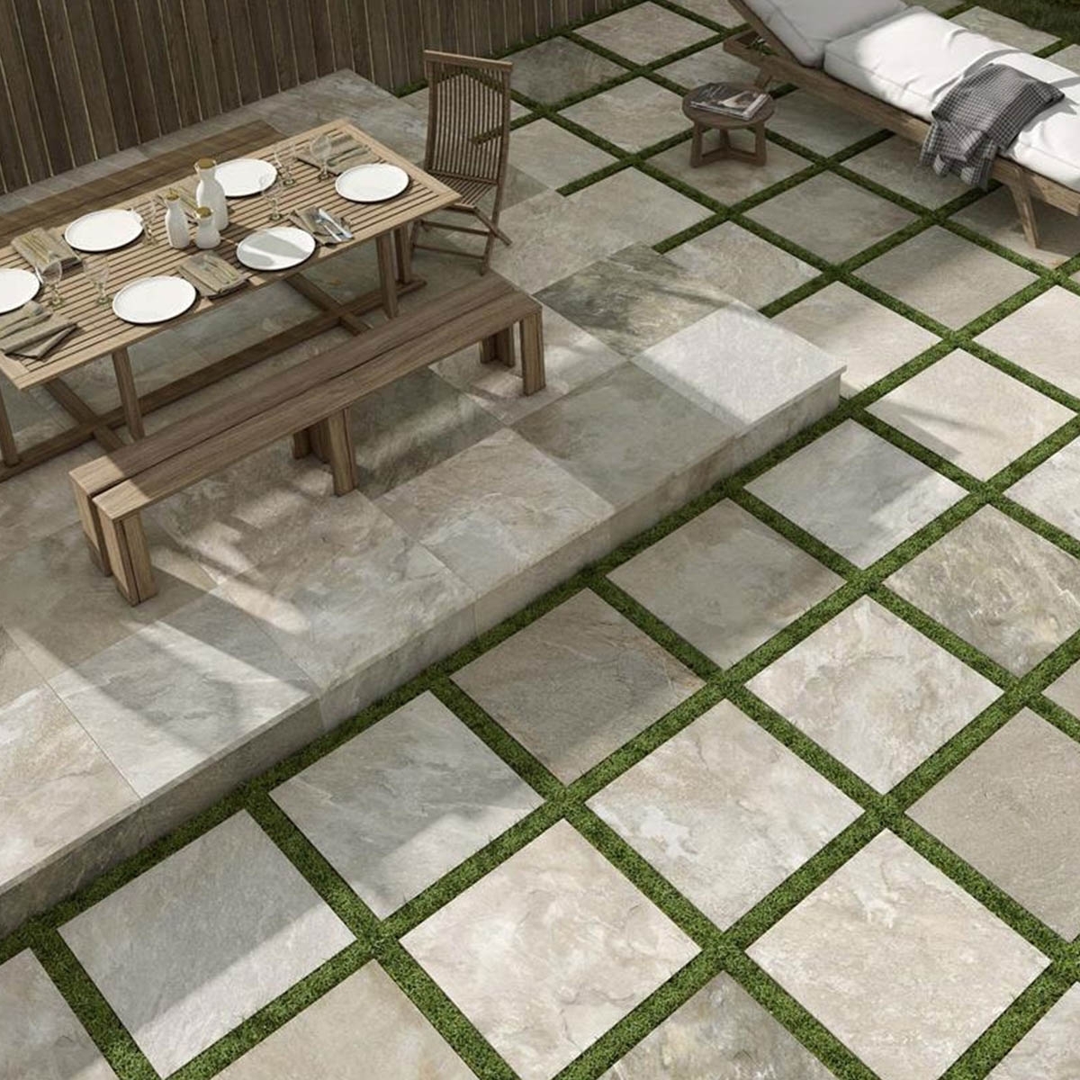 Exterior com pavimento Mais Unaway Light Antiderrapante 60x60