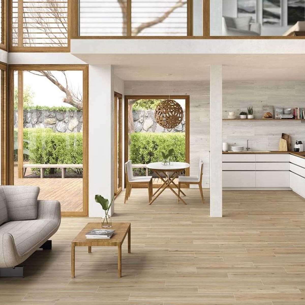 Interior com pavimento natural Woodville 15x90