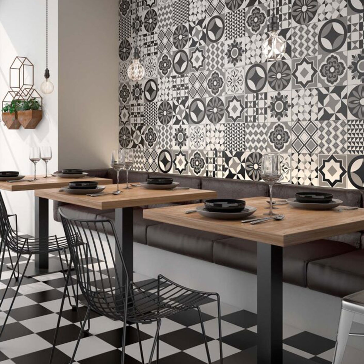 Restaurante con Revestimiento Vendome 22,3x22,3