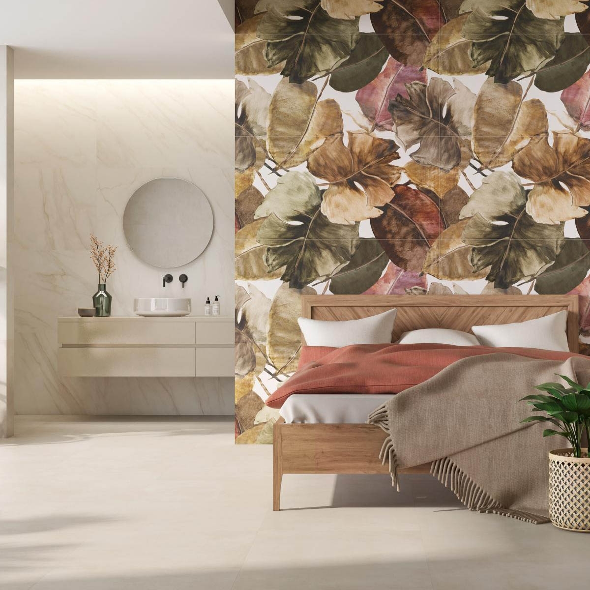 Interior con revestimiento Tresana Blanco Saten 60x120