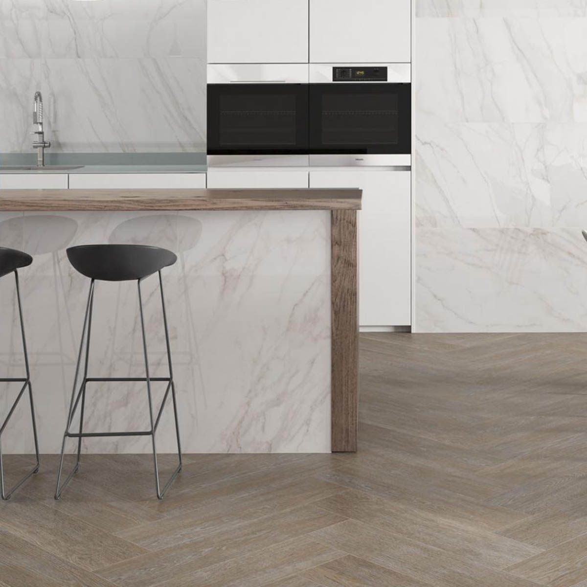 Interior with Tresana Polished White coating 60x120