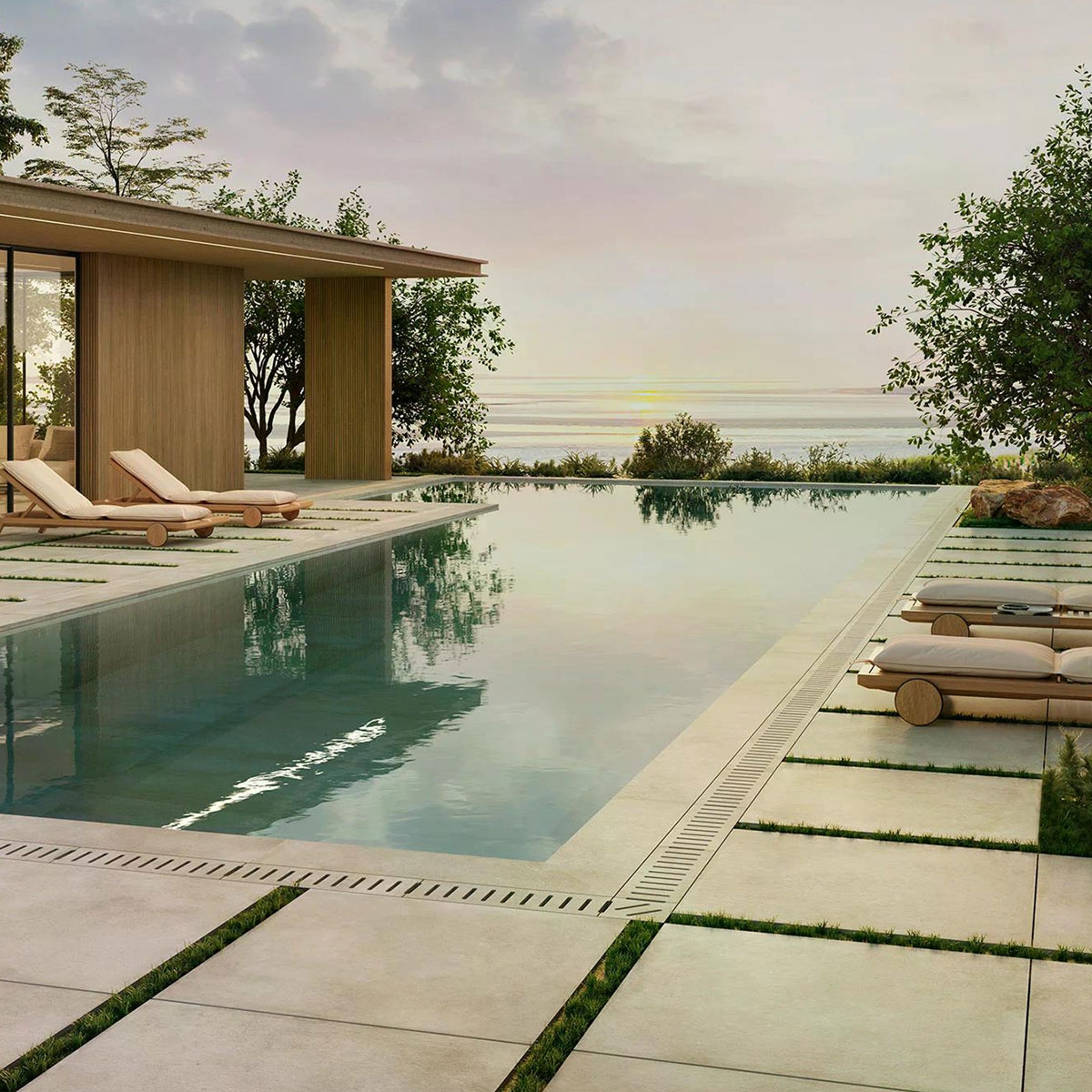 Exterior with Dakota Sand Non-slip pavement 60x120