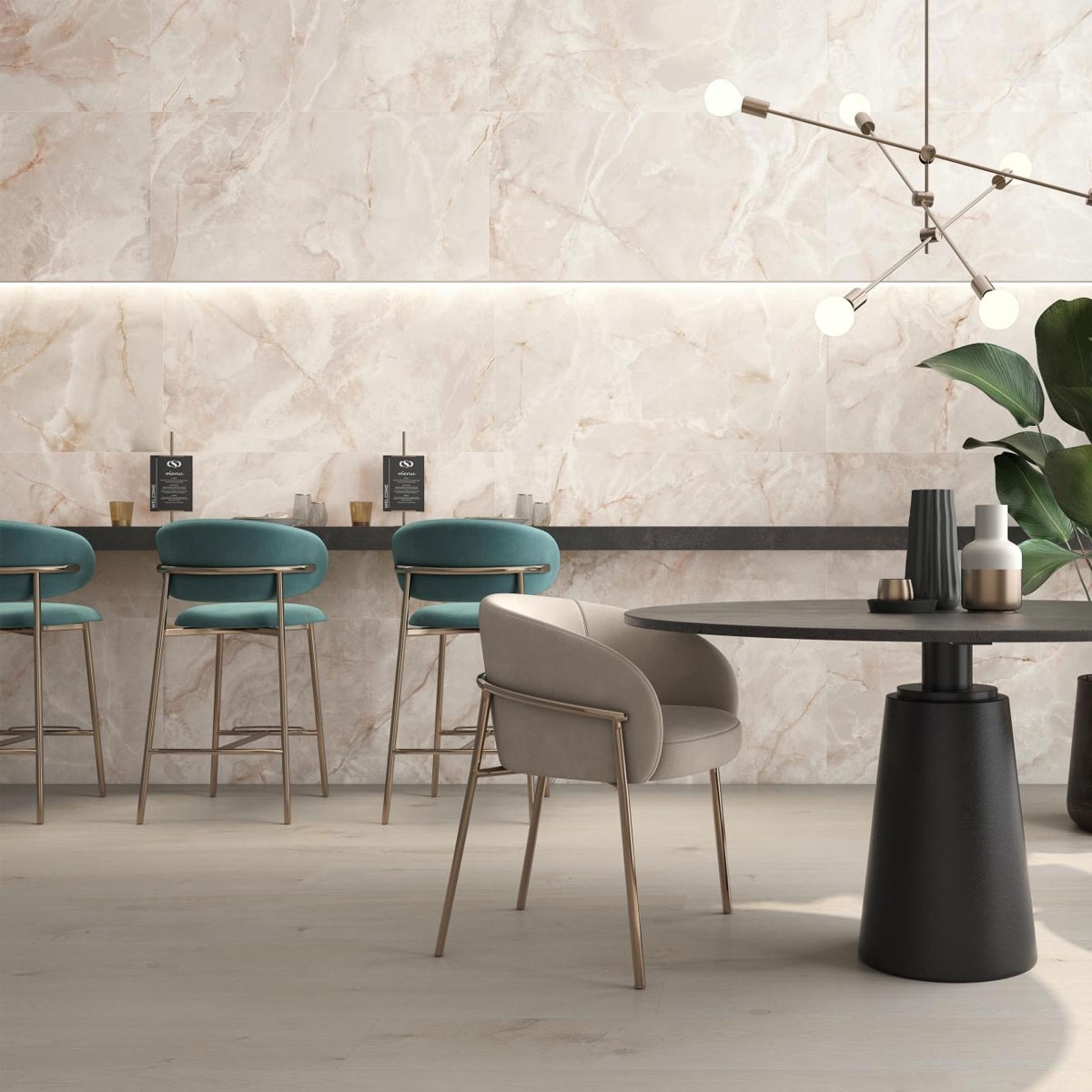 Interior with CR Lux Noor Peach coating 60x120