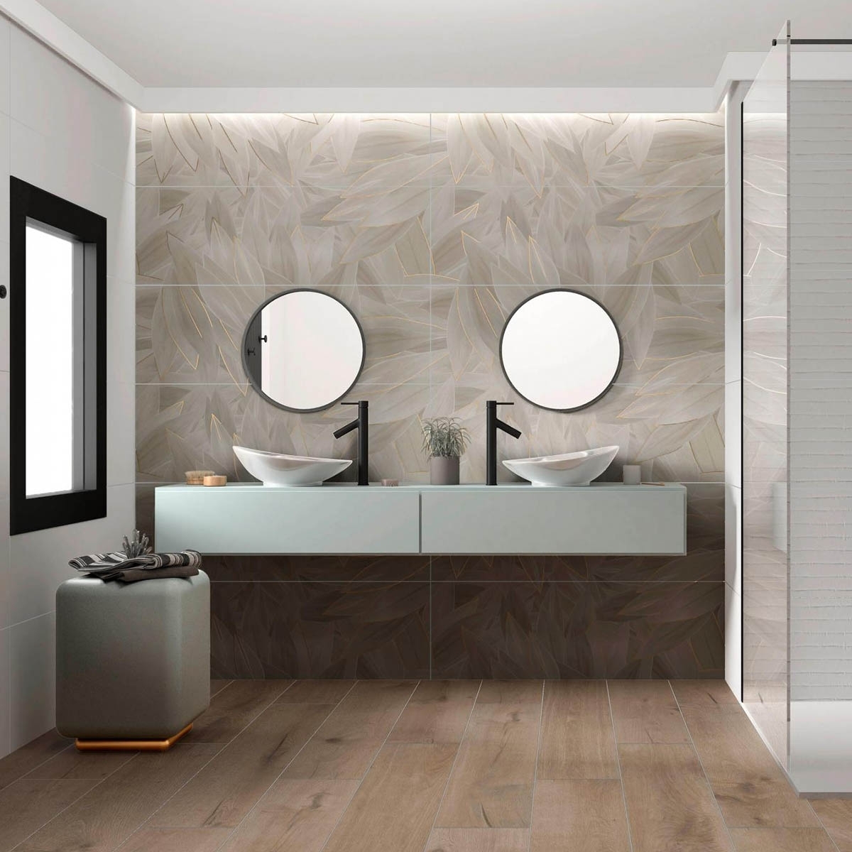 Baño con revestimiento Tripoli Snow 40x120