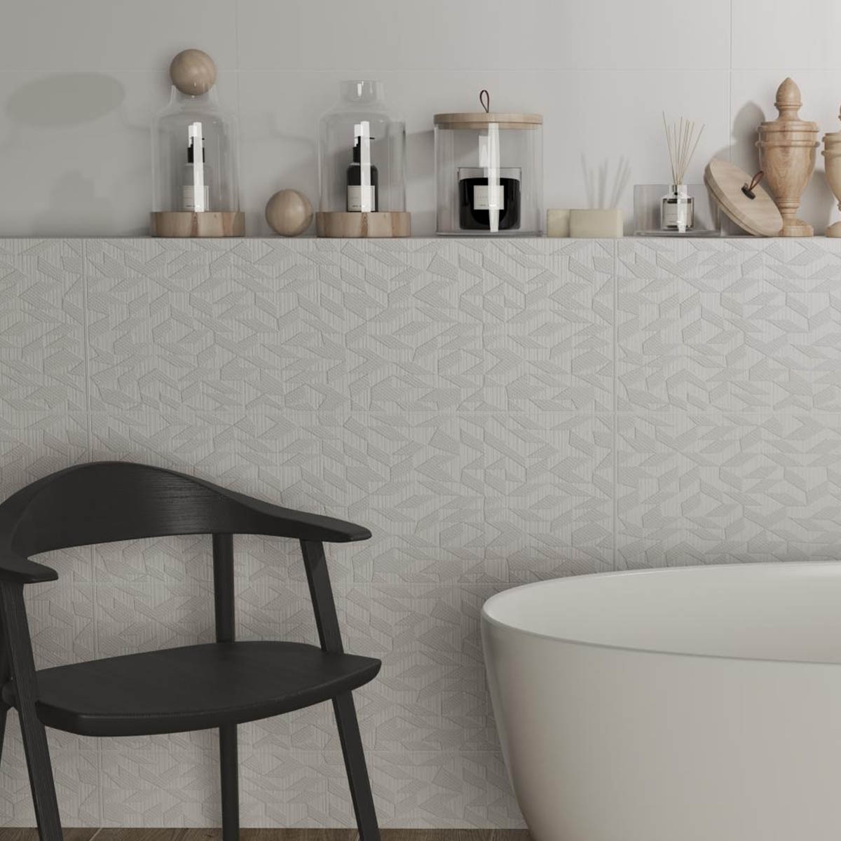 Baño con Revestimiento Tripoli Amalt Snow 33.3x100