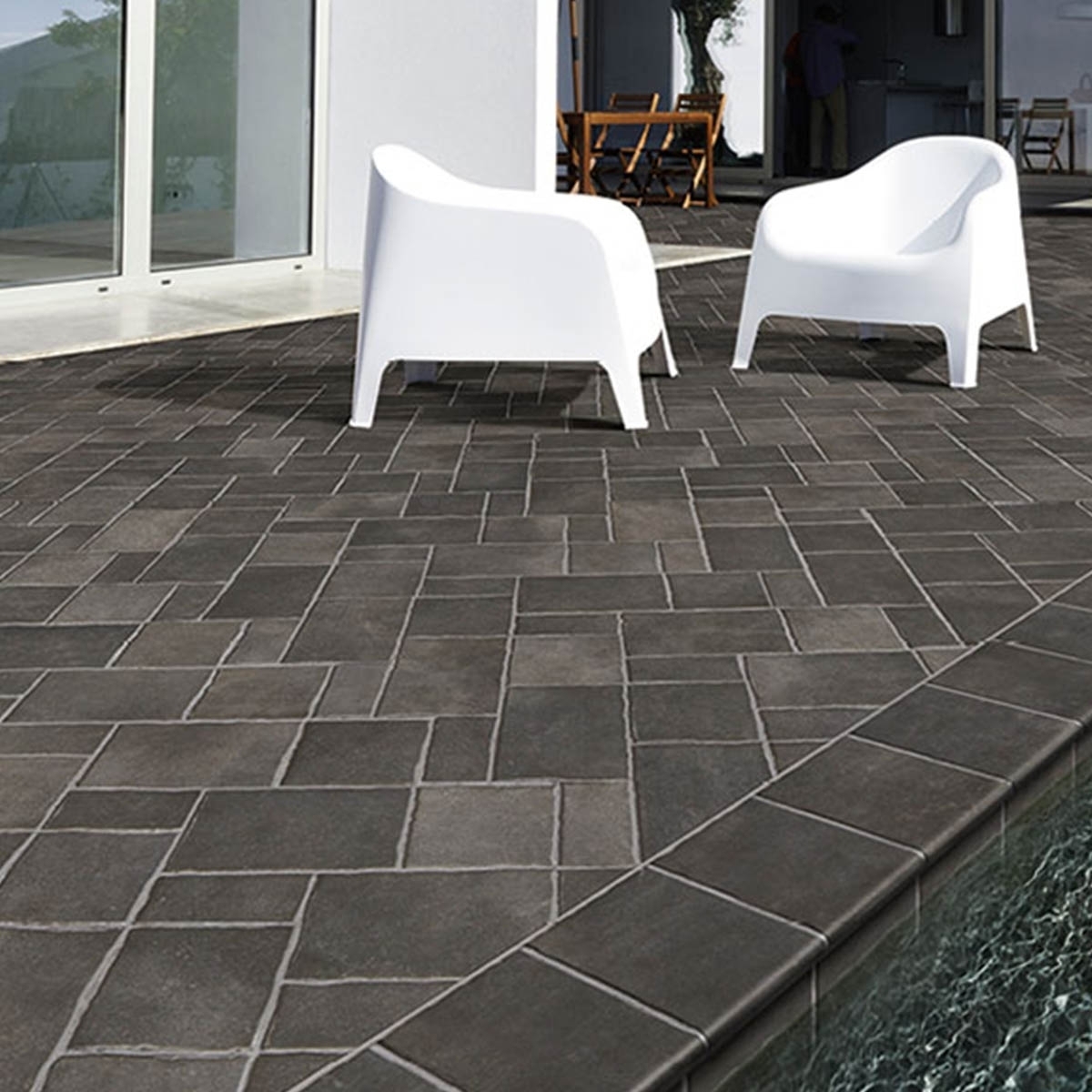 Exterior with Tech Geo Volcano Non-slip Pavement 22.5x33