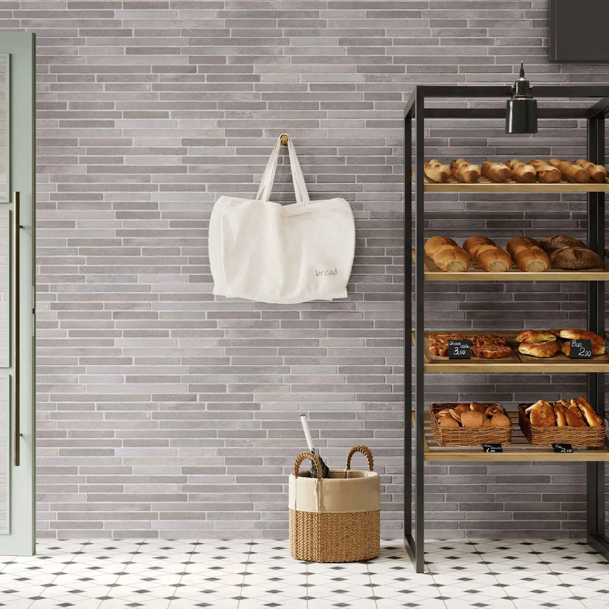 Bäckerei mit Amsterdam Grey-Beschichtung 15x45