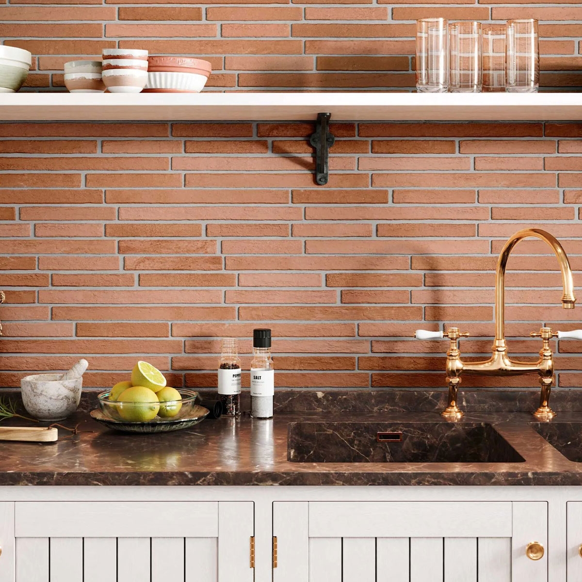 Kitchen with Amsterdam Cotto Coating 15x45