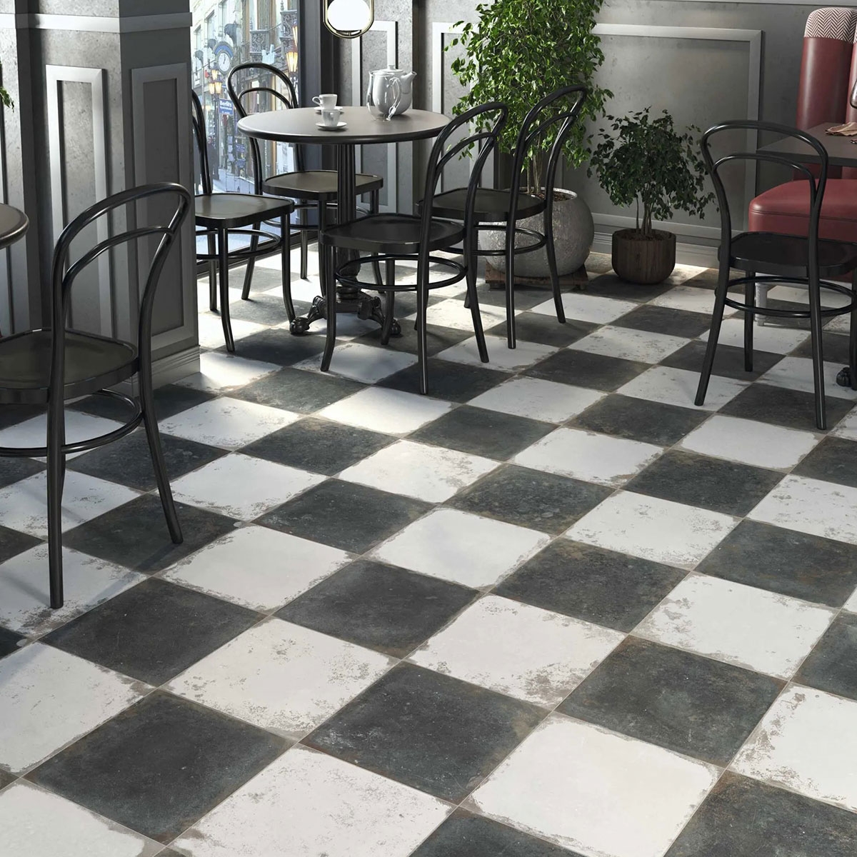 Restaurant with Antique Black Non-slip Pavement 33x33