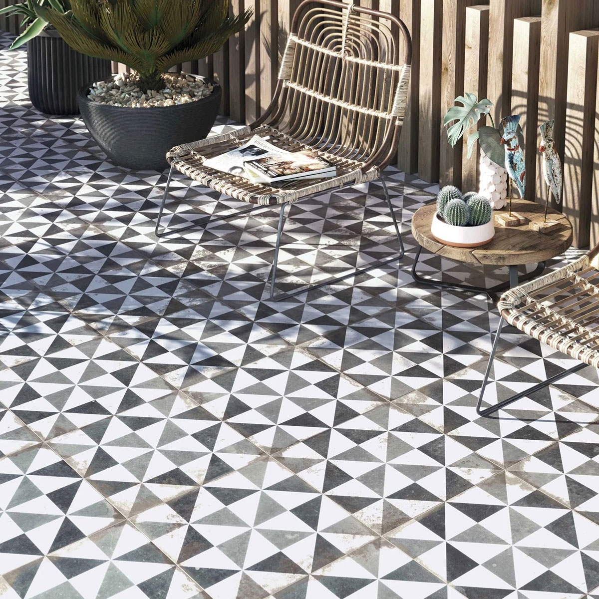 Terrace with Antique Triangle Non-slip Pavement 33x33