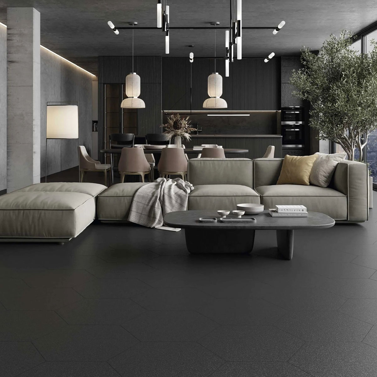 Salon avec sol Argos Black 56x48