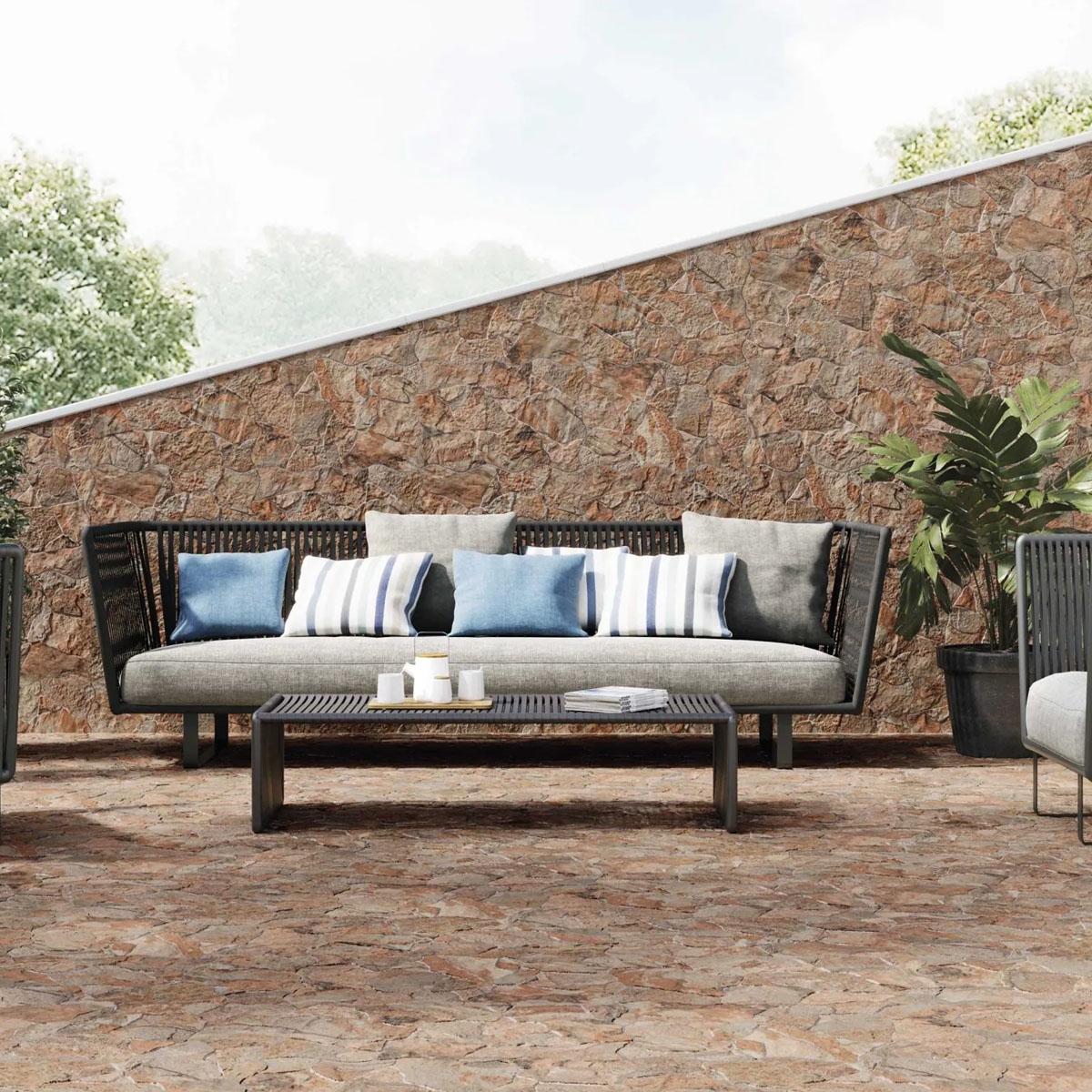 Exterior with Canyon Flagstone Non-slip Pavement and Coating 44x66