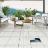 Terraço com pavimento branco antiderrapante Carnaval 32,9x32,9