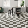 Interior con Pavimento Chess Marquina Gold 44x44