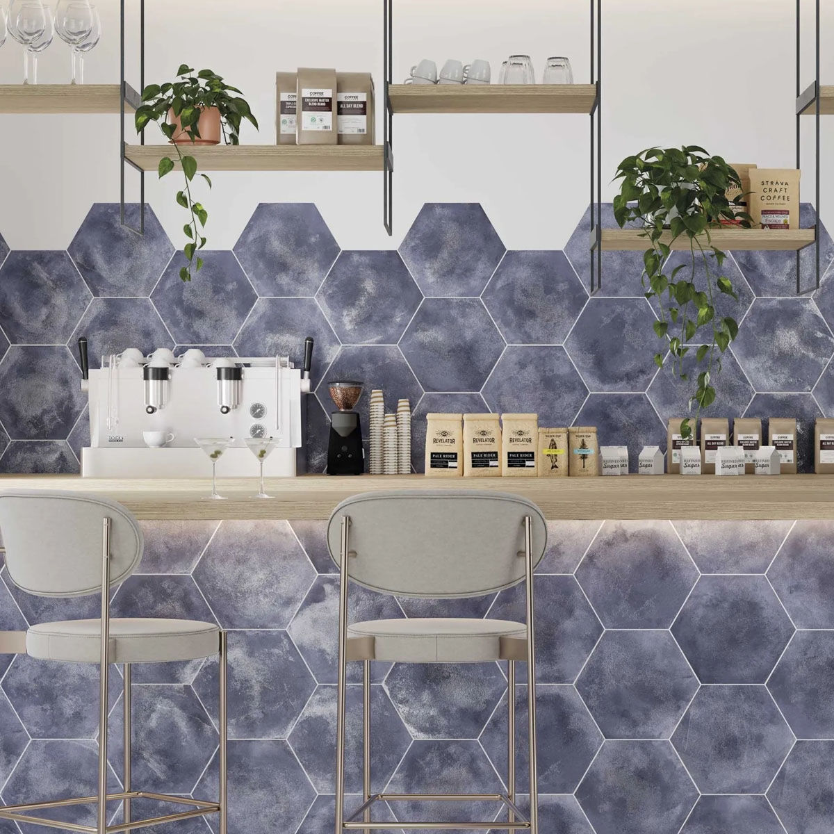 Cafetín con Revestimiento Craft Navy 28.5x33